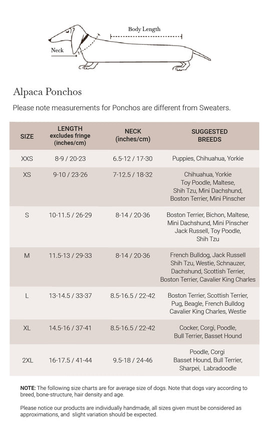 Poncho en Alpaga pour Chien