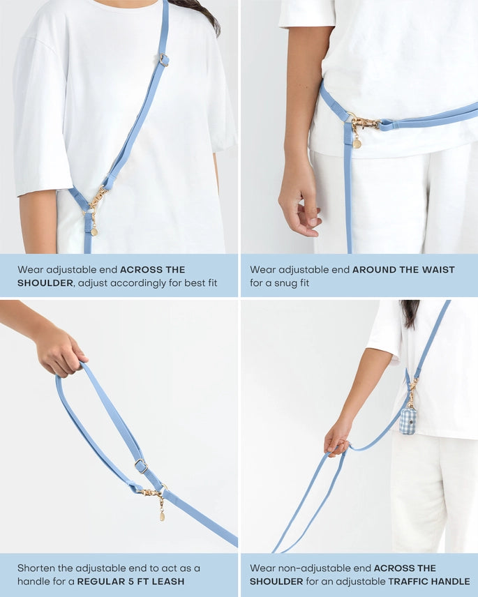 Laisse mains libres 4-en-1 pour chien – Convertible & imperméable