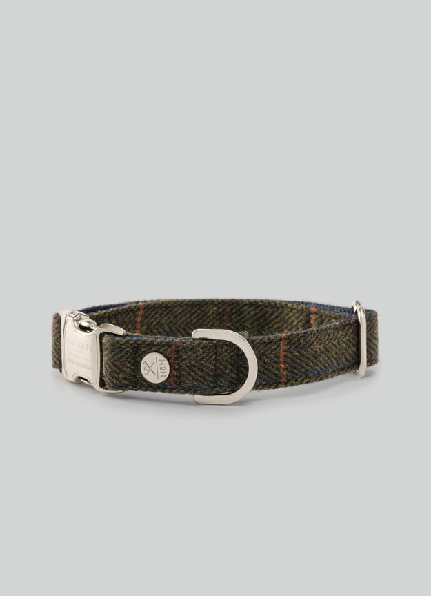 Collier en tweed à carreaux vert H&H x Hackett