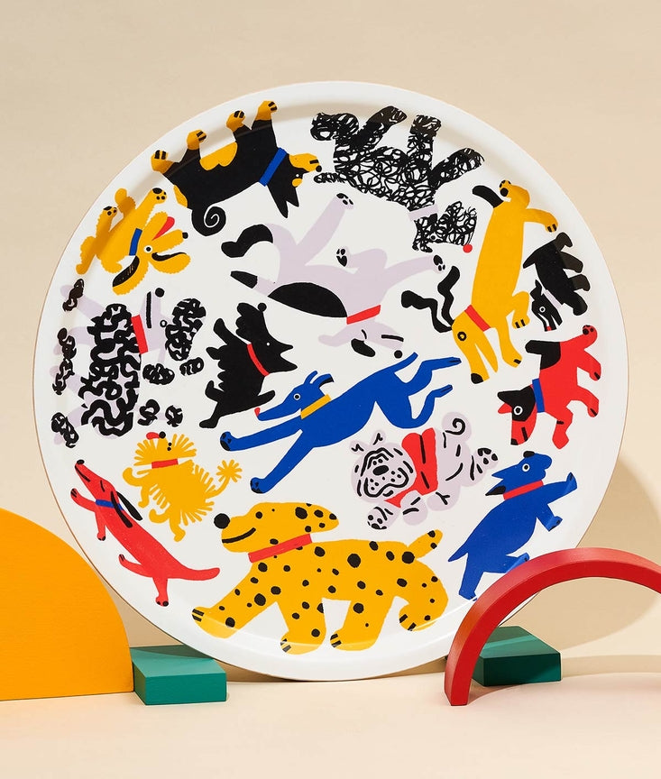 Plateau rond "Dogs"