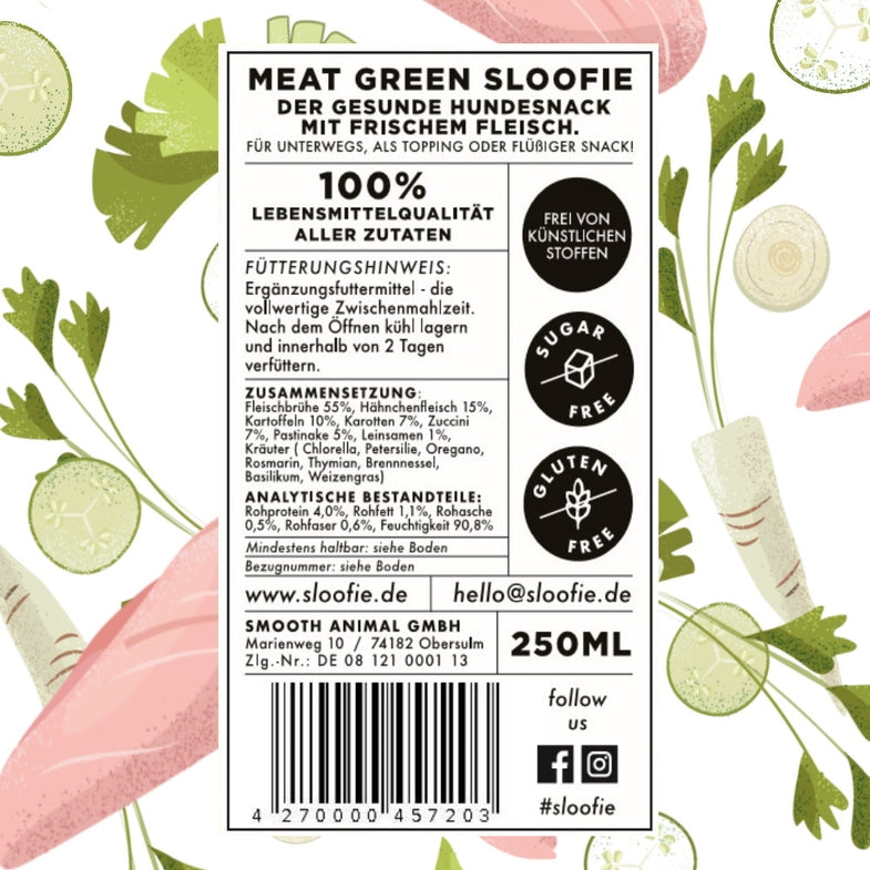 Smoothie “Meat Green” au poulet – Complément naturel pour chien